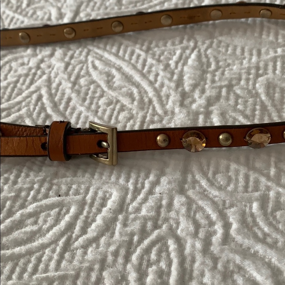 J Crew leather belt with studs and crystals